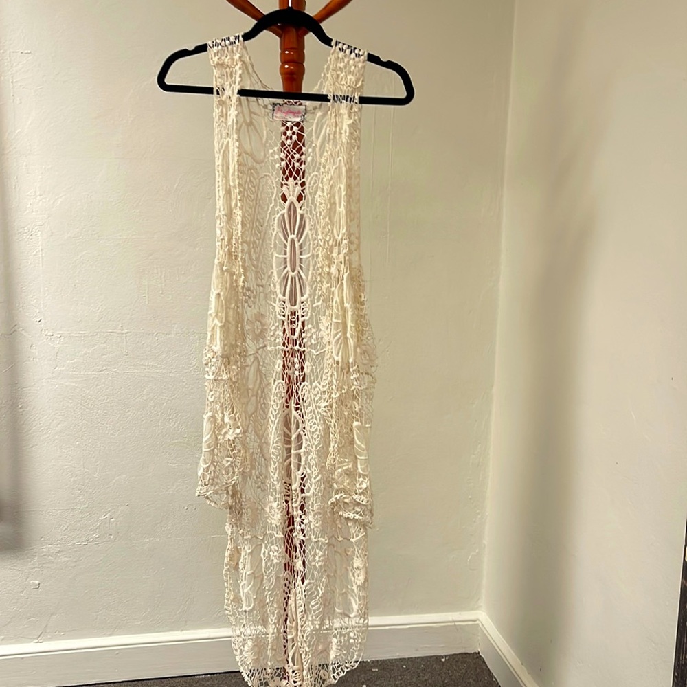 Beautiful free people crocheted vest size large